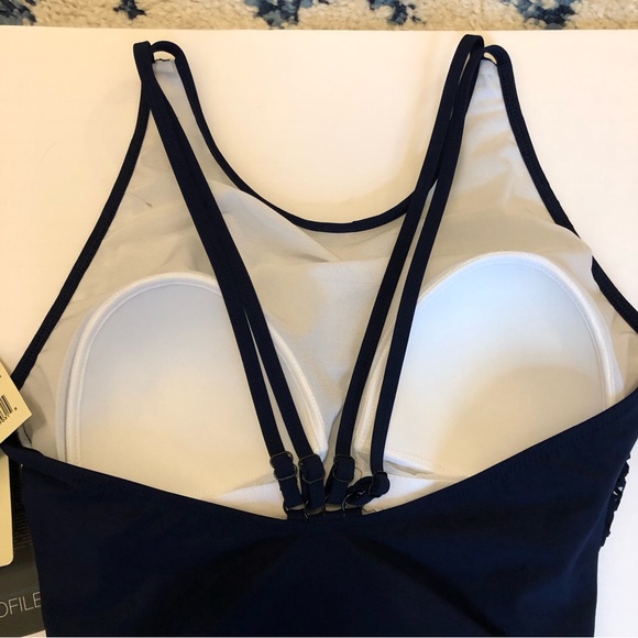 NEW PROFILE BY GOTTEX Navy Mashrabiya One-piece Swimsuit 12 - Picture 12 of 14